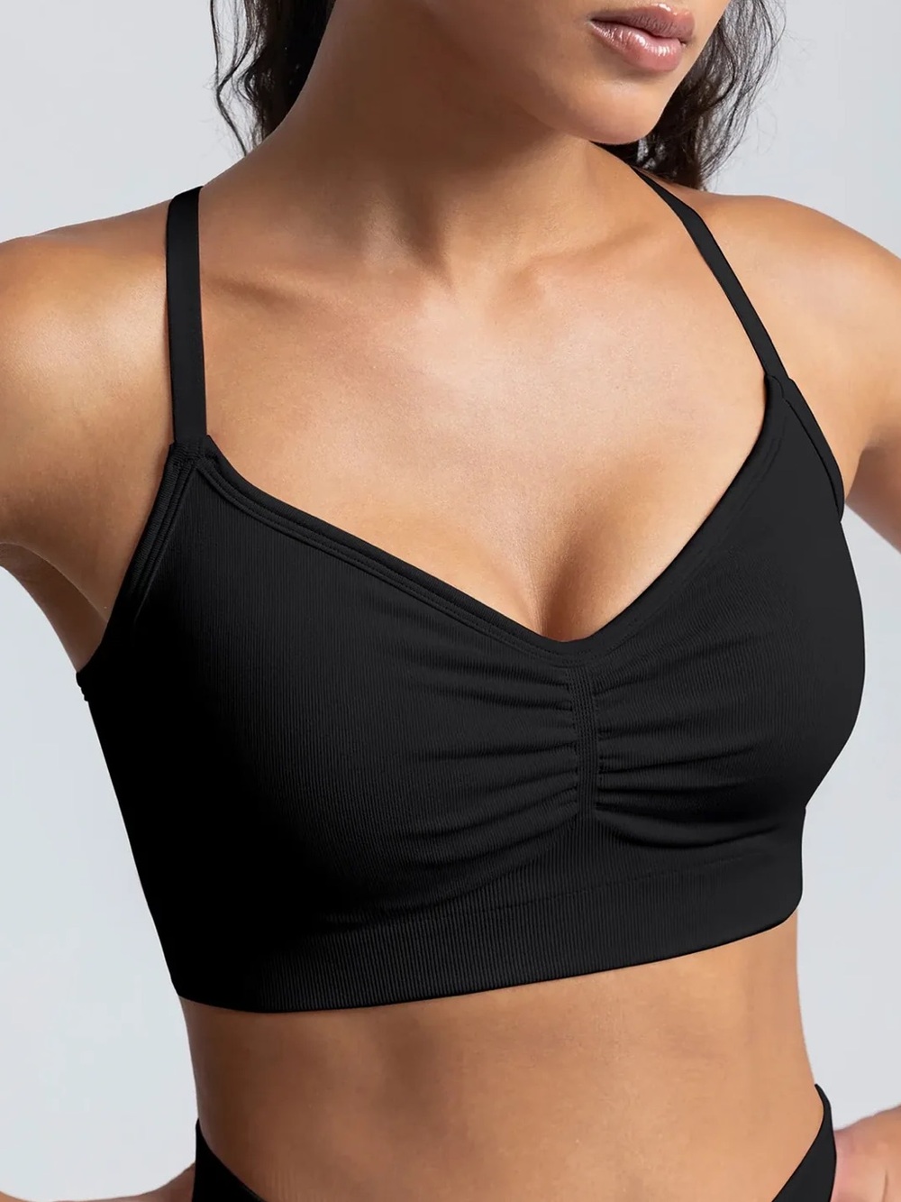 Sculpt Seamless Ruched Y Back Sports Bra - Picture 2 of 4